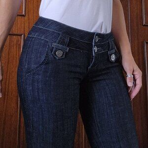 Boom Boom Dark Wash Jeans Size 1 BUT Model is a size 5!